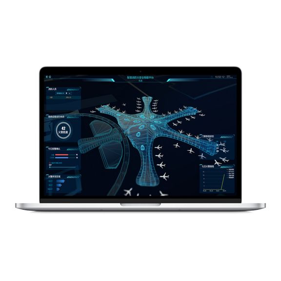 Modern silver laptop