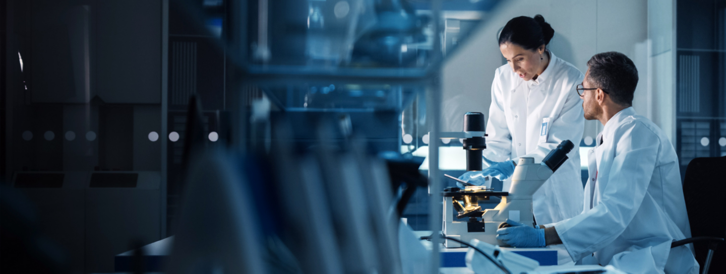 Taking decision. Focused photo on male hands that holding glass package with antivirus vaccine