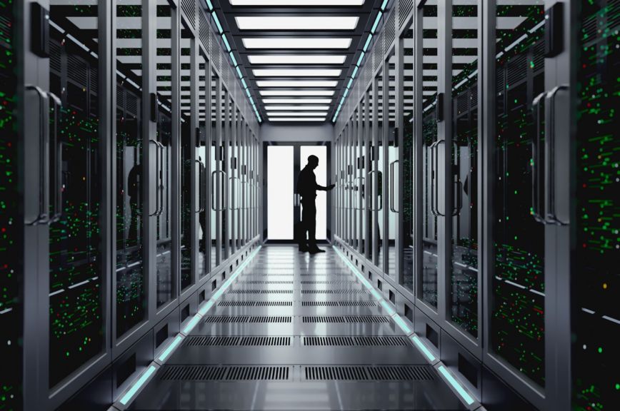 Backup cloud data service center. 3D rendering